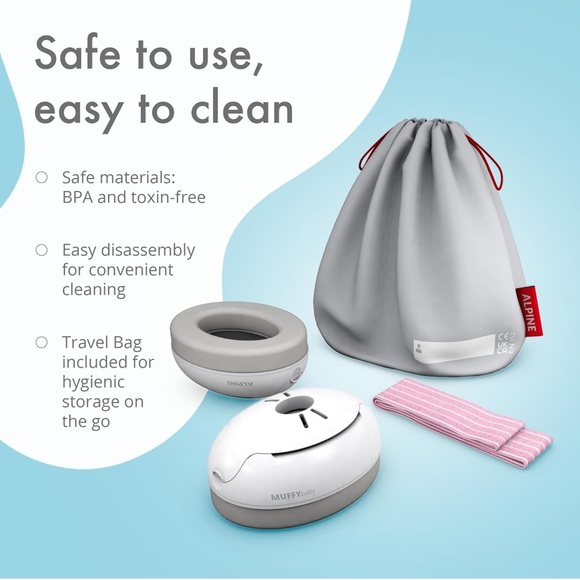 Noise Reduction Earmuffs for Babies and Toddlers Up to 36 Months - White/Pink - Picture 4 of 10